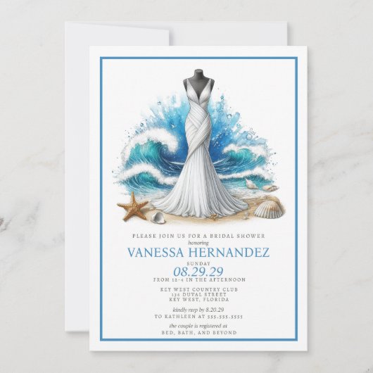 Beach Bride Brautparty Einladung (Vorderseite)