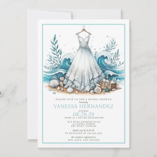 Beach Bride Brautparty Einladung (Vorderseite)