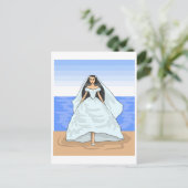 Beach Bride Postkarte (Stehend Vorderseite)