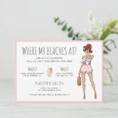 Beach Bridge Junggeselinnen-Abschied Weekend Tour Einladung (Stehend Vorderseite)