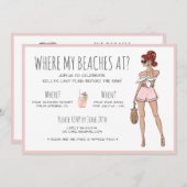 Beach Bridge Junggeselinnen-Abschied Weekend Tour Einladung (Vorne/Hinten)