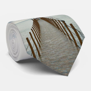 Beach Bridge Ocean Blue Water Vacation Necktie 2 Krawatte