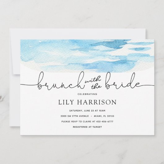 Beach Brunch mit Bride Dusche Einladung (Vorderseite)