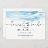 Beach Brunch mit Bride Dusche Einladung (Vorne/Hinten)