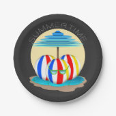 Beach Buddies schlagen die Hitze: Sun's Out, Fins Pappteller (Vorderseite)