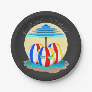 Beach Buddies schlagen die Hitze: Sun's Out, Fins  Pappteller