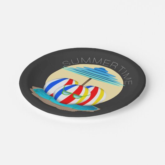 Beach Buddies schlagen die Hitze: Sun's Out, Fins Pappteller (Schrägansicht)