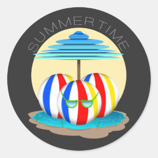 Beach Buddies schlagen die Hitze: Sun's Out, Fins  Runder Aufkleber