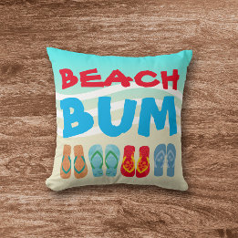 Beach Bum Beach Sand Bright Aqua Waves Kissen