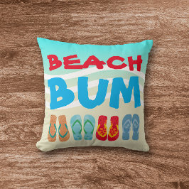 Beach Bum Beach Sand Bright Aqua Waves Kissen