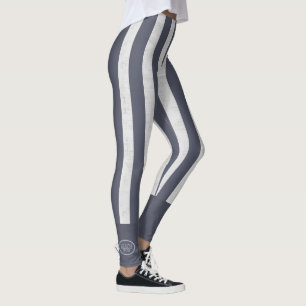 Beach Bum Bold Nautic Stripes Leggings