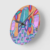 Beach Bum Croc Runde Wanduhr (Winkel)