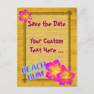 Beach Bum Custom Save the Date Postcard Ankündigungspostkarte