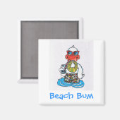 Beach Bum Duck Magnet (Vorderseite/Rückseite)
