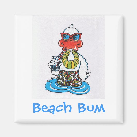 Beach Bum Duck Magnet (Vorne)