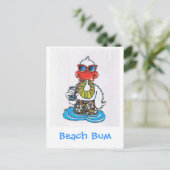 Beach Bum Duck Postkarte (Stehend Vorderseite)