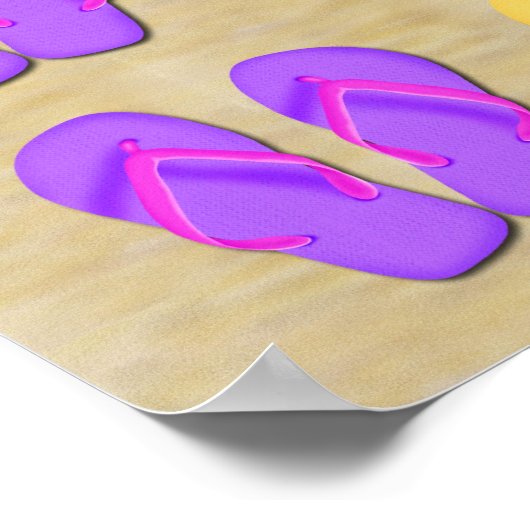 Beach Bum Flip Flops Poster/Print Poster (Ecke)