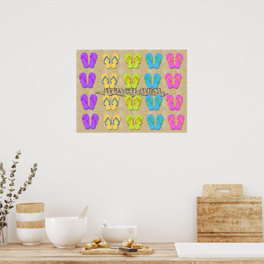 Beach Bum Flip Flops Poster/Print Poster (Küche)