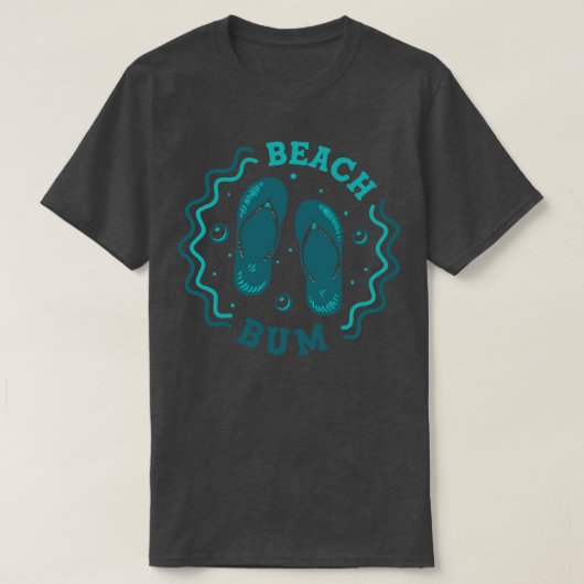 Beach Bum Fun Summer Dreh Flop Abzeichen T-Shirt (Design vorne)