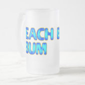 Beach Bum Funny Slogan in Blue Mattglas Bierglas (Vorderseite Links)