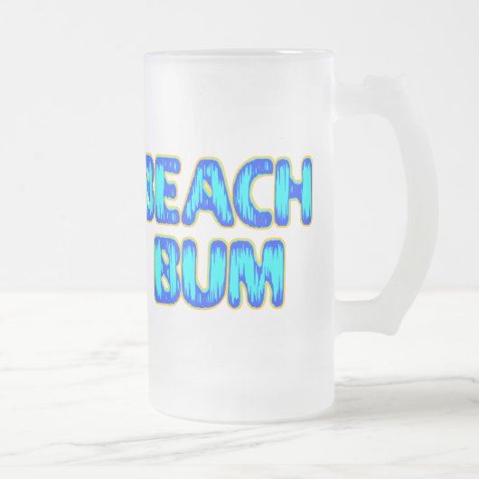 Beach Bum Funny Slogan in Blue Mattglas Bierglas (Rechts)