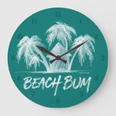 Beach Bum Große Wanduhr (Vorderseite)