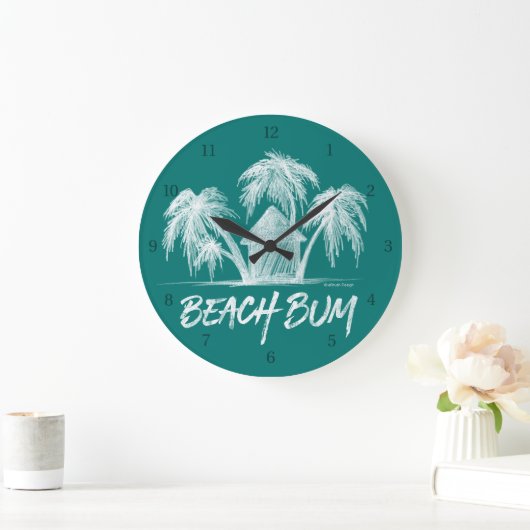 Beach Bum Große Wanduhr (Zuhause)