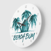 Beach Bum Große Wanduhr (Winkel)