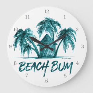 Beach Bum Große Wanduhr
