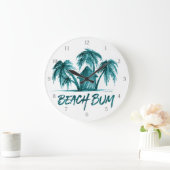 Beach Bum Große Wanduhr (Zuhause)