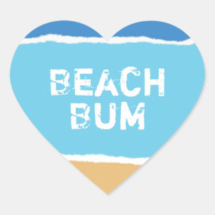 Beach Bum Herz-Aufkleber