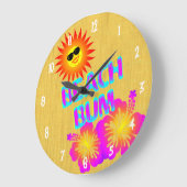 Beach Bum Hibisken Blume Uhr Weiße Zahlen (Winkel)