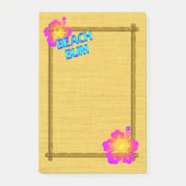 Beach Bum Hibiskus Blume Bamboo Frame Art Post it Post-it Klebezettel (Vorderseite)