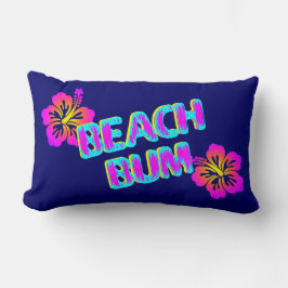 Beach Bum Hibiskus Blume Blue Pillow Lendenkissen