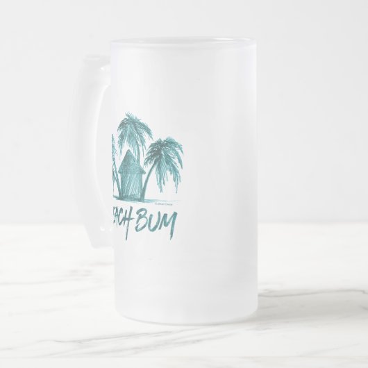 Beach Bum Mattiert Glass Beer Tasse (Vorderseite Links)