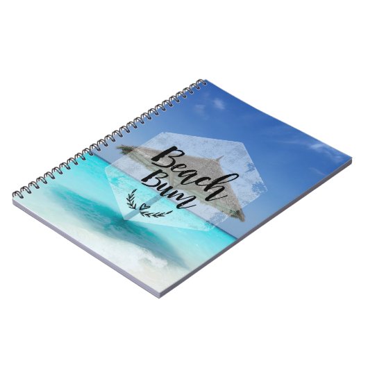 Beach Bum mit Strandschirm aus Strohdach Notizblock (Linke Seite)