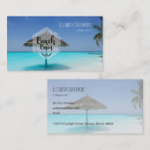 Beach Bum mit Strandschirm aus Strohdach Visitenkarte (Vorne/Hinten)