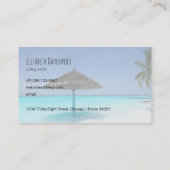 Beach Bum mit Strandschirm aus Strohdach Visitenkarte (Rückseite)