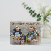 Beach Bum Monkeys Postkarte (Stehend Vorderseite)