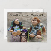 Beach Bum Monkeys Postkarte (Vorne/Hinten)