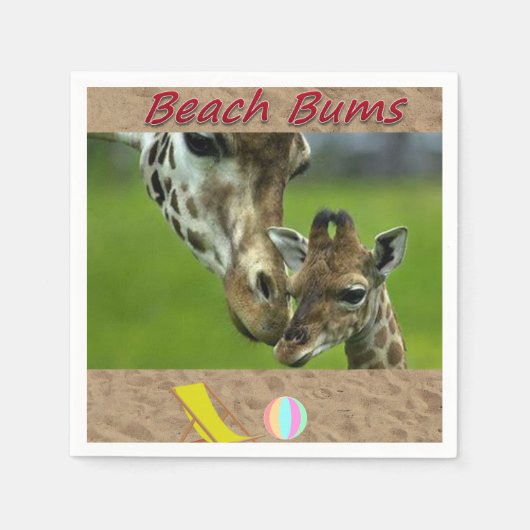 Beach Bum Paper Napkins Giraffe Serviette (Vorderseite)