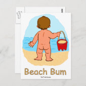 Beach-Bum-Postkarte Postkarte (Vorne/Hinten)