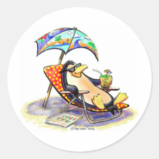 Beach Bum Runder Aufkleber