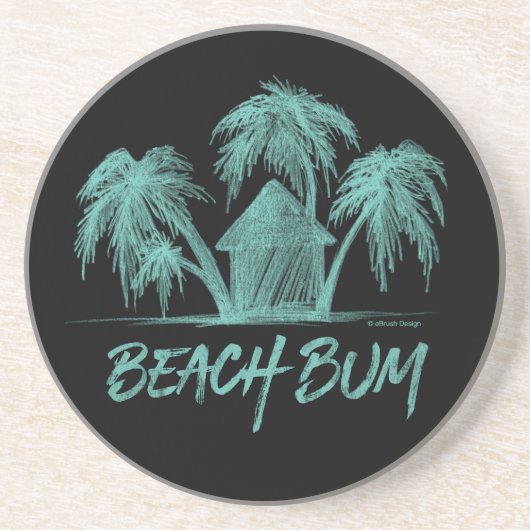 Beach Bum Sandstein Untersetzer (Vorne)