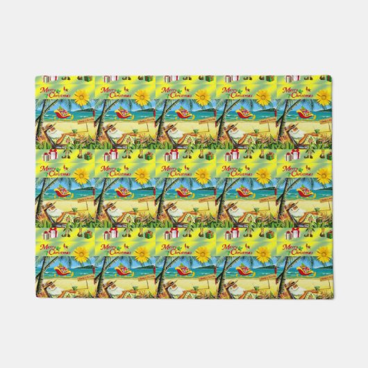 Beach Bum Santa Christmas Door Mat Fußmatte (Vorderseite)