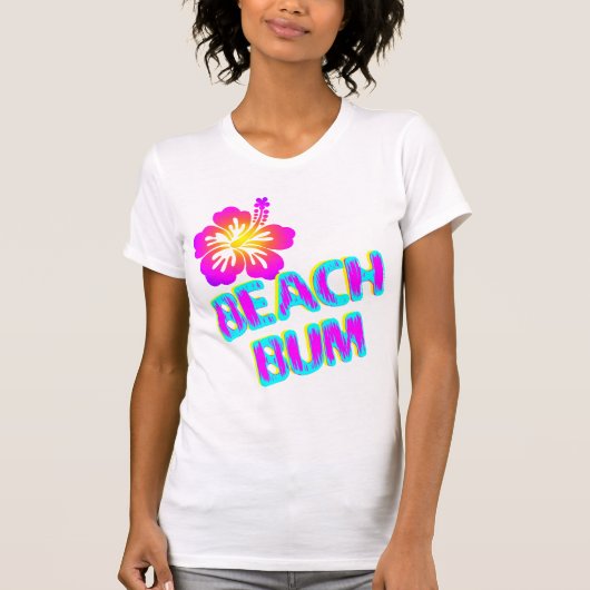 Beach Bum Sprichwort Plumeria Blume T-Shirt (Vorderseite)