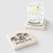Beach Bum Stone Untersetzer (Seitenansicht)