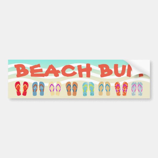 Beach Bum Summer Flip Flops Autoaufkleber (Vorne)