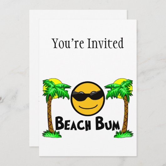 Beach Bum Sunshine & Palm Trees Einladung (Vorne/Hinten)