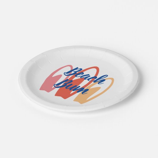 Beach Bum Surfer Party Plate Pappteller (Schrägansicht)